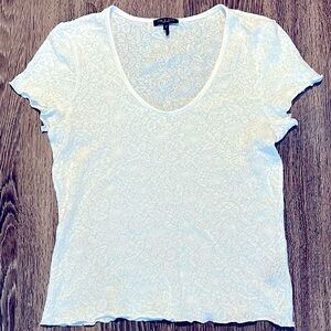 Rag & Bone Gemma White Cotton Jacquard T-Shirt